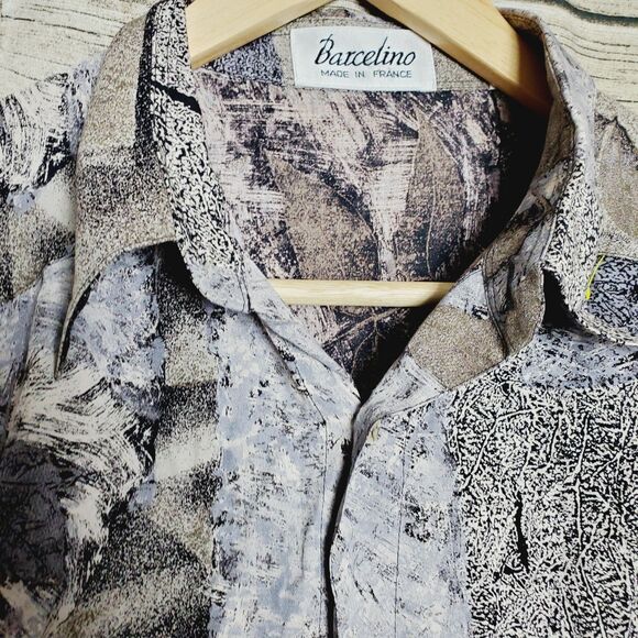 Barcelino MADE IN FRANCE Button Down Long Sleeve Shirt Size Medium - Picture 2 of 7